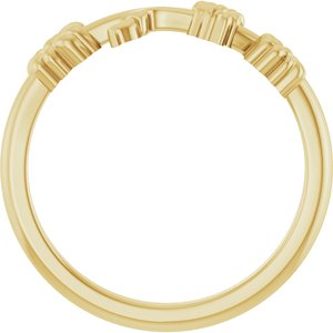 14K Yellow Gold Polished Floral Stackable Ring Size 7