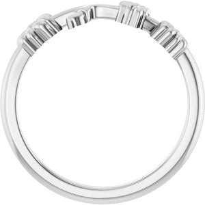 Sterling Silver Polished Floral Stackable Ring Size 7