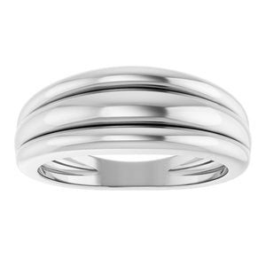 Sterling Silver Polished Triple Band Ring Size 7
