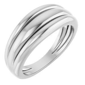 Sterling Silver Polished Triple Band Ring Size 7