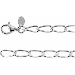 Sterling Silver Lobster Clasp Long Curb Chain, Length: 7 In, Width: 4.7 Mm