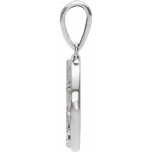 Sterling Silver 19.12 X 12 Mm Polished Floral Pendant