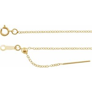 14K Yellow Gold-Filled Spring Ring Adjustable Threader Cable Chain, Length: 6-8 In, Width: 1.1 Mm