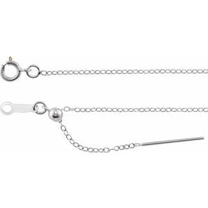 Sterling Silver Spring Ring Adjustable Threader Cable Chain, Length: 6-8 In, Width: 1.1 Mm