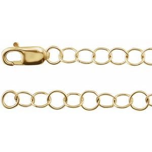 14K Yellow Gold Round Cable Chain, Length: 18 In, Width: 3.5 Mm