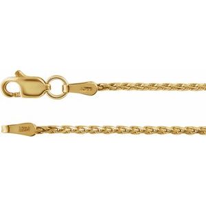 14K Yellow Gold Filled 1 Mm Spring Ring Polished Baby Wheat Chain