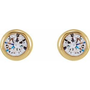 14K Yellow Gold Round 2.5Mm Si1-Si2, G-H 1/6 Ctw Lab-Grown Diamond Bezel-set Friction Back Earrings