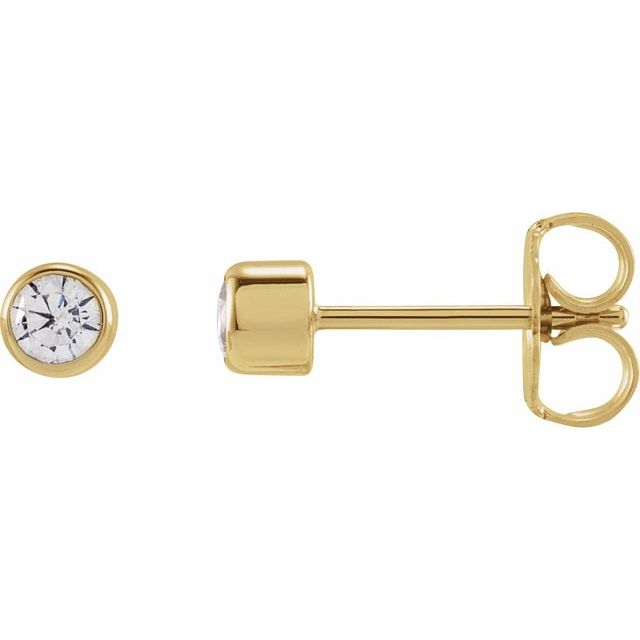 14K Yellow Or White Or Rose Gold Round Si1-Si2, G-H Friction Back Polished Lab-Grown Diamond Bezel-Set Earrings