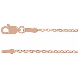 14K Rose Gold 1.4 Mm Lobster Clasp Polished Cable Chain