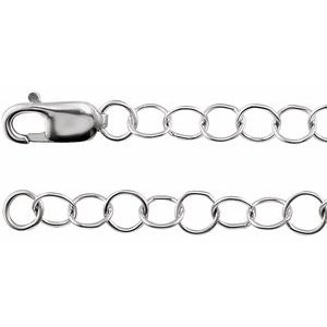 14K White Gold Round Cable Chain, Length: 16 In, Width: 3.5 Mm