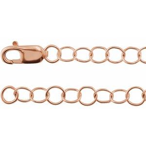 14K Rose Gold Round Cable Chain, Length: 18 In, Width: 3.5 Mm