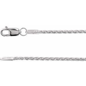 Rhodium-Plated Sterling Silver 7 In Lobster Clasp Polished Wheat Chain
