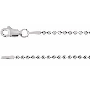14K Yellow Or White Or Rose Gold Or Sterling Silver Or Rhodium Plated Or Gold Filled 1.5 Mm Lobster Clasp Polished Hollow Bead Chain