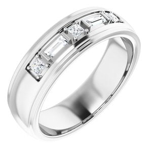 14K White Gold Lab-Grown Diamond Round 2 Mm Lab-Grown Diamond Polished 1/4 Ctw Lab-Grown Diamond Band Size 11