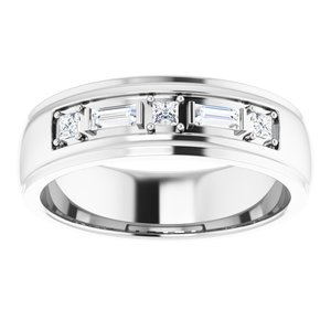 14K White Gold Lab-Grown Diamond Round 2 Mm Lab-Grown Diamond Polished 1/4 Ctw Lab-Grown Diamond Band Size 11