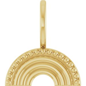 14K Yellow Gold 13.52 X 12 Mm Polished Rainbow Pendant