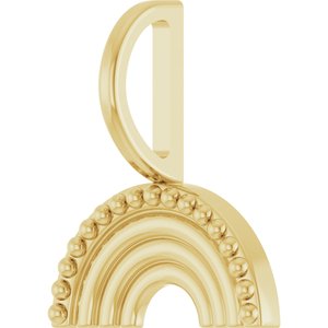 14K Yellow Gold 13.52 X 12 Mm Polished Rainbow Pendant