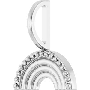14K White Gold 13.52 X 12 Mm Polished Rainbow Pendant