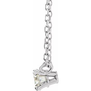14K White Gold Oval 6.2 X 4.3Mm Gh Si1-Si2 1/2 Ctw Lab-Grown Diamond Solitaire Necklace, Length: 18 In