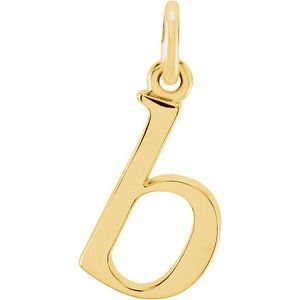 14K Yellow Gold Polished Lowercase Initial Pendant