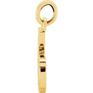 14K Yellow Gold Polished Lowercase Initial Pendant