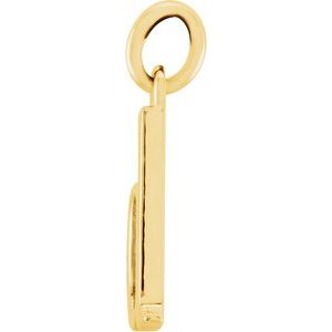 14K Yellow Gold Polished Lowercase Initial Pendant