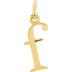 14K Yellow Gold Polished Lowercase Initial Pendant