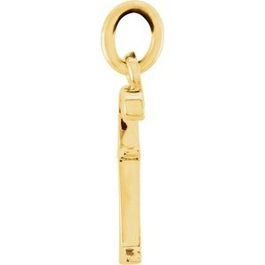 14K Yellow Gold Polished Lowercase Initial Pendant