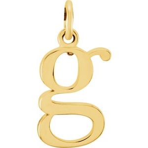 18K Yellow Gold-Plated Sterling Silver Polished Lowercase Initial Pendant