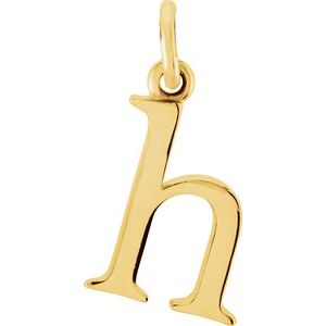 14K Yellow Gold Polished Lowercase Initial Pendant
