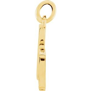 14K Yellow Gold Polished Lowercase Initial Pendant