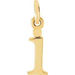 14K Yellow Gold Polished Lowercase Initial Pendant