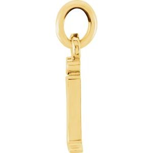 14K Yellow Gold Polished Lowercase Initial Pendant