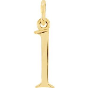14K Yellow Gold Polished Lowercase Initial Pendant
