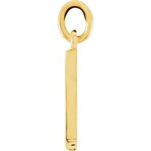 14K Yellow Gold Polished Lowercase Initial Pendant