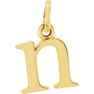 14K Yellow Gold Polished Lowercase Initial Pendant