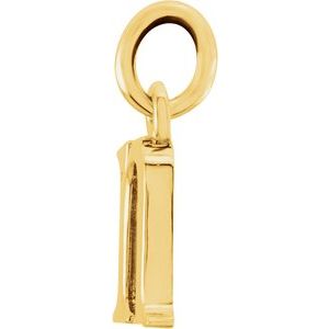 14K Yellow Gold Polished Lowercase Initial Pendant