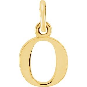 14K Yellow Gold Polished Lowercase Initial Pendant