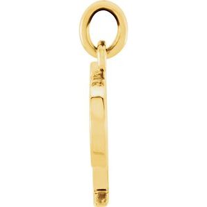 14K Yellow Gold Polished Lowercase Initial Pendant