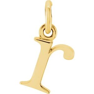 14K Yellow Gold Polished Lowercase Initial Pendant