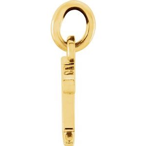 14K Yellow Gold Polished Lowercase Initial Pendant