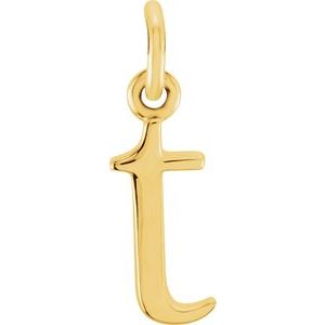 14K Yellow Gold Polished Lowercase Initial Pendant