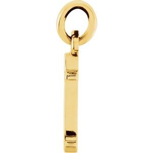 14K Yellow Gold Polished Lowercase Initial Pendant