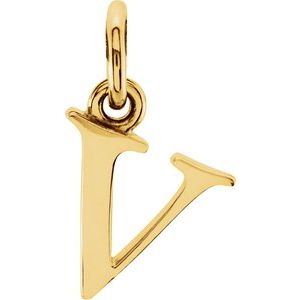 14K Yellow Gold Polished Lowercase Initial Pendant