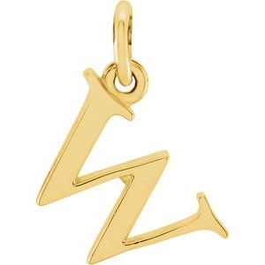 14K Yellow Gold Polished Lowercase Initial Pendant