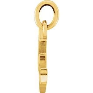 14K Yellow Gold Polished Lowercase Initial Pendant