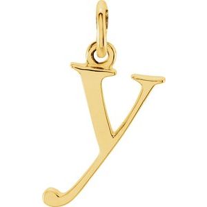 14K Yellow Gold Polished Lowercase Initial Pendant
