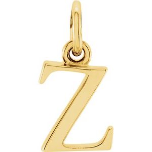 14K Yellow Gold Polished Lowercase Initial Pendant