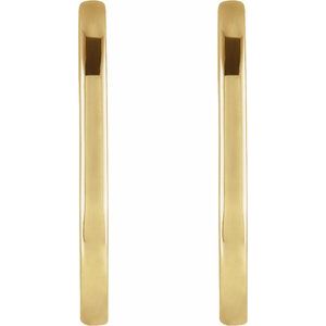 14K Yellow Gold 20 X 12.5 Mm 1.6 Mm Pair Hinged Polished Elongated Oval Huggie Earrings