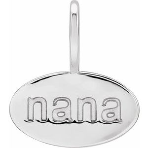 Sterling Silver 13.5 X 12 Mm Nana Charm Pendant